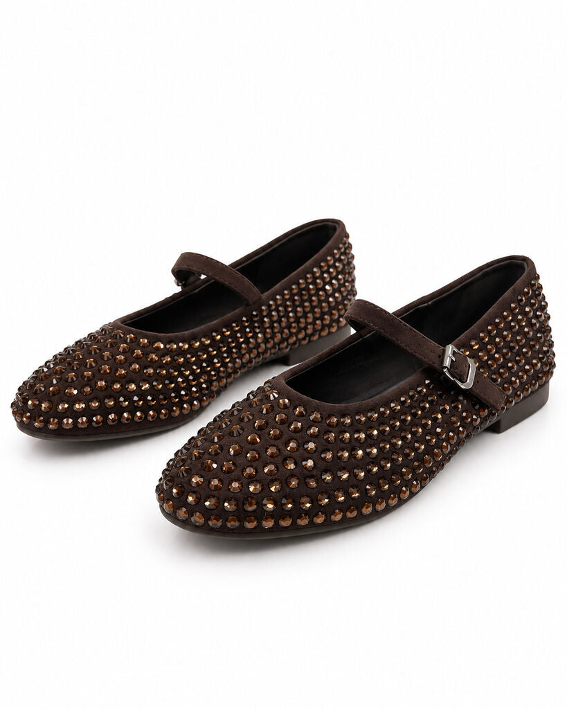 Mary Jane Shoe M.Sue/Strass BROWN