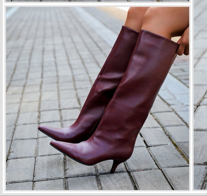 Knee High Boot Nappa WINE