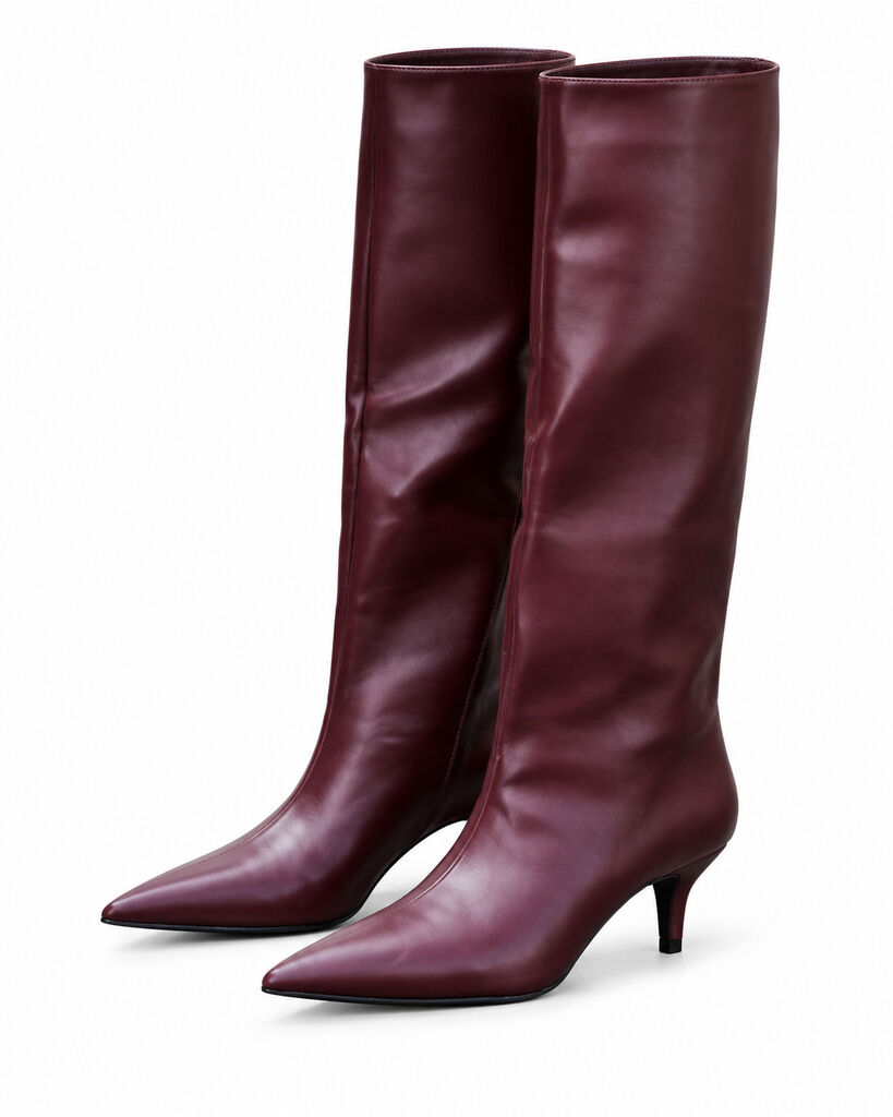 Knee High Boot Nappa WINE