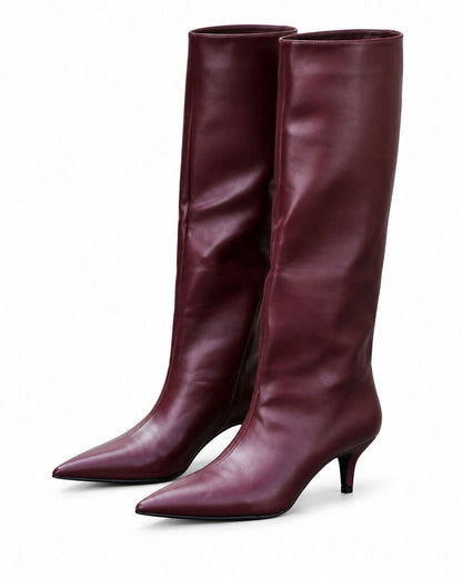Knee High Boot Nappa WINE