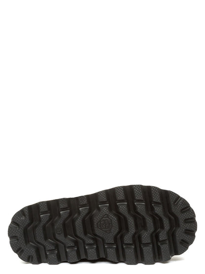 Black Suede Ankle Boot with Platform Sole