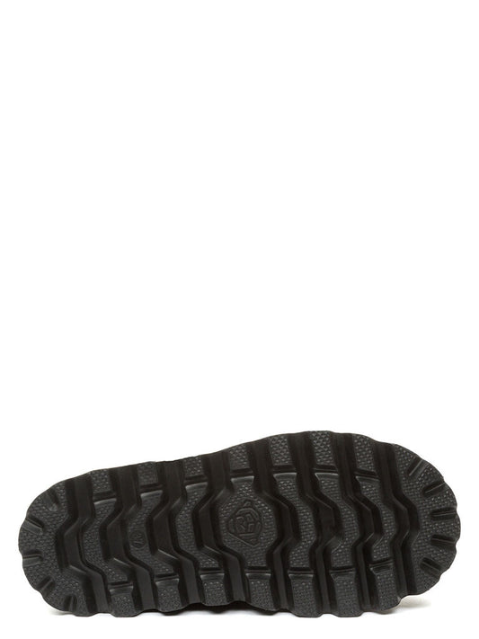 Black Suede Ankle Boot with Platform Sole