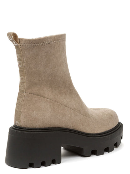 Taupe Suede Ankle Boot with Chunky Sole