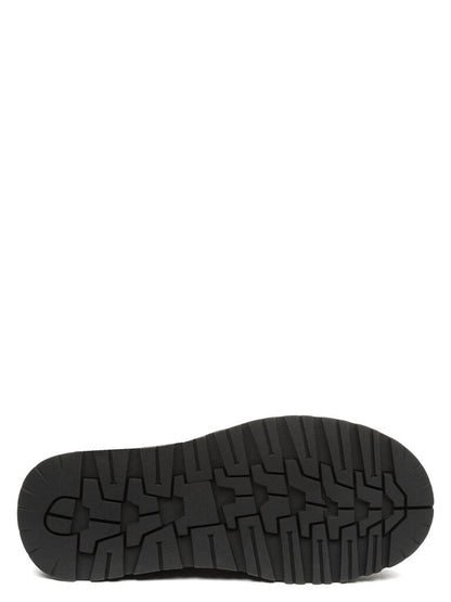 Black Cable Knit High-Top Boots with Contrast Cuff