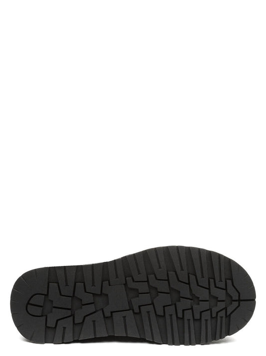 Black Cable Knit High-Top Boots with Contrast Cuff