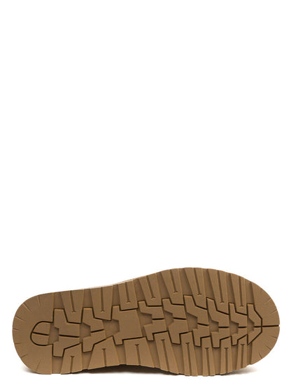 Chestnut Suede Ankle Boots with Shearling Collar