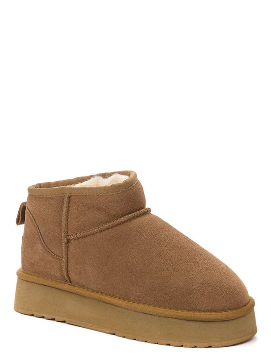 Chestnut Brown Suede Ankle Boot with Plush Lining