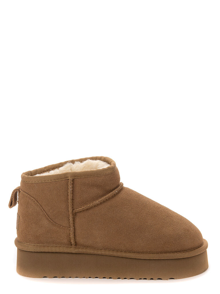 Chestnut Brown Suede Ankle Boot with Plush Lining