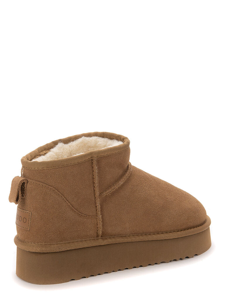 Chestnut Brown Suede Ankle Boot with Plush Lining