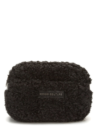 Black Textured Crossbody Bag with Removable Strap