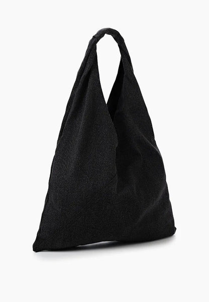 Black Denim Tote Bag with Contrasting Stitching