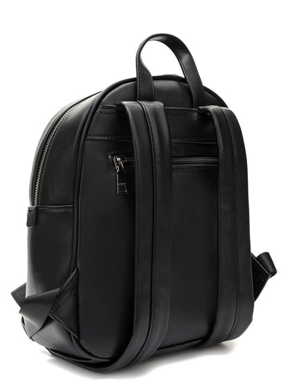 Black Printed Backpack with Graffiti Detail