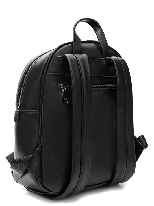 Black Printed Backpack with Graffiti Detail