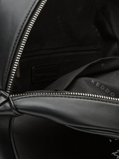 Black Printed Backpack with Graffiti Detail