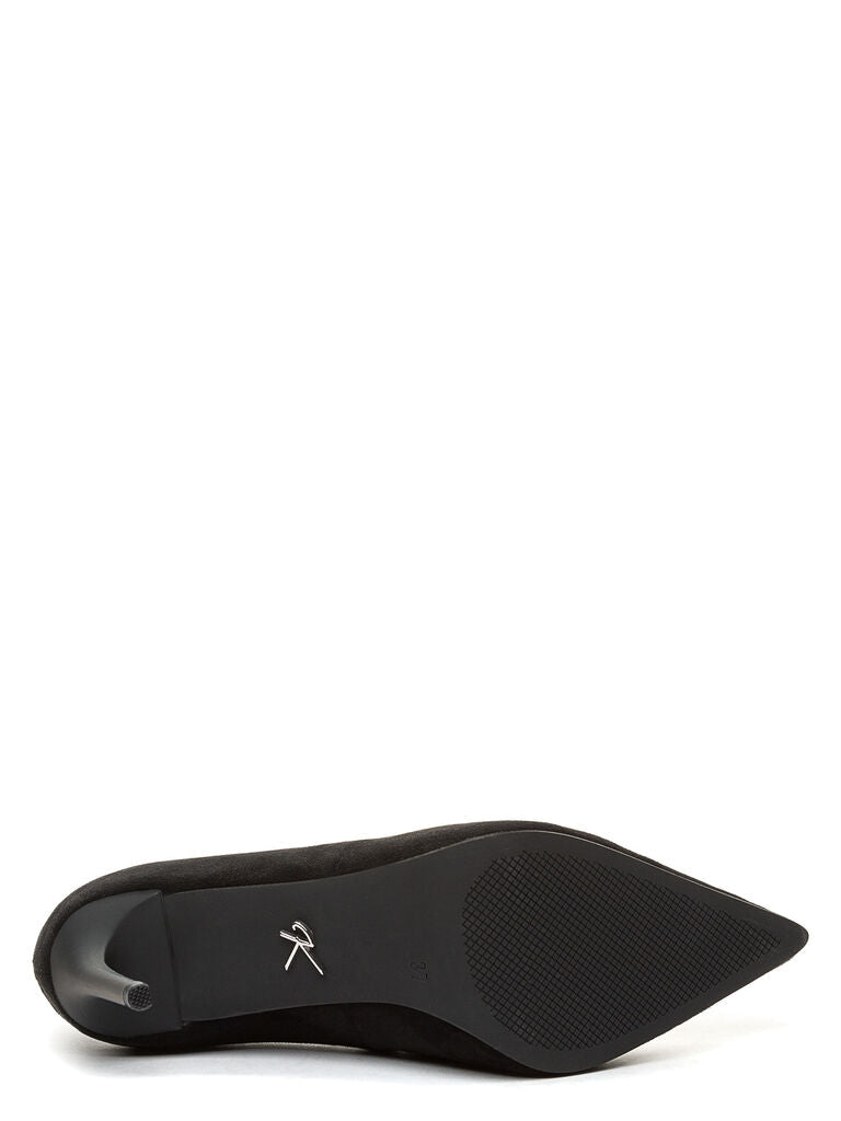 Black Suede Pointed Toe Pumps with Sleek Heel