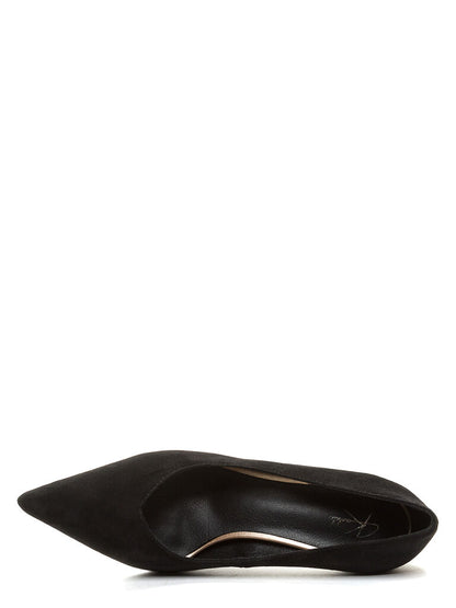 Black Suede Pointed Toe Pumps with Sleek Heel