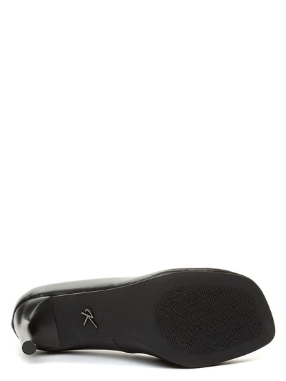 Black Leather Pump with Stiletto Heel