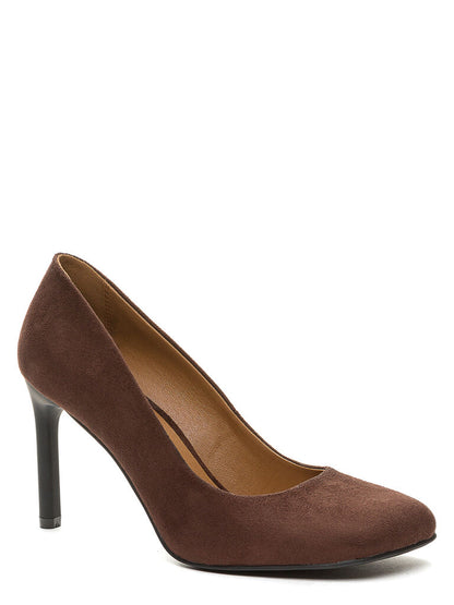 Brown Suede Classic Pumps with Stiletto Heel