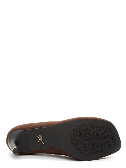 Brown Suede Classic Pumps with Stiletto Heel