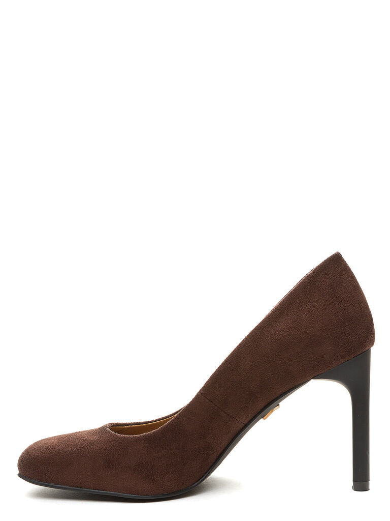 Brown Suede Classic Pumps with Stiletto Heel