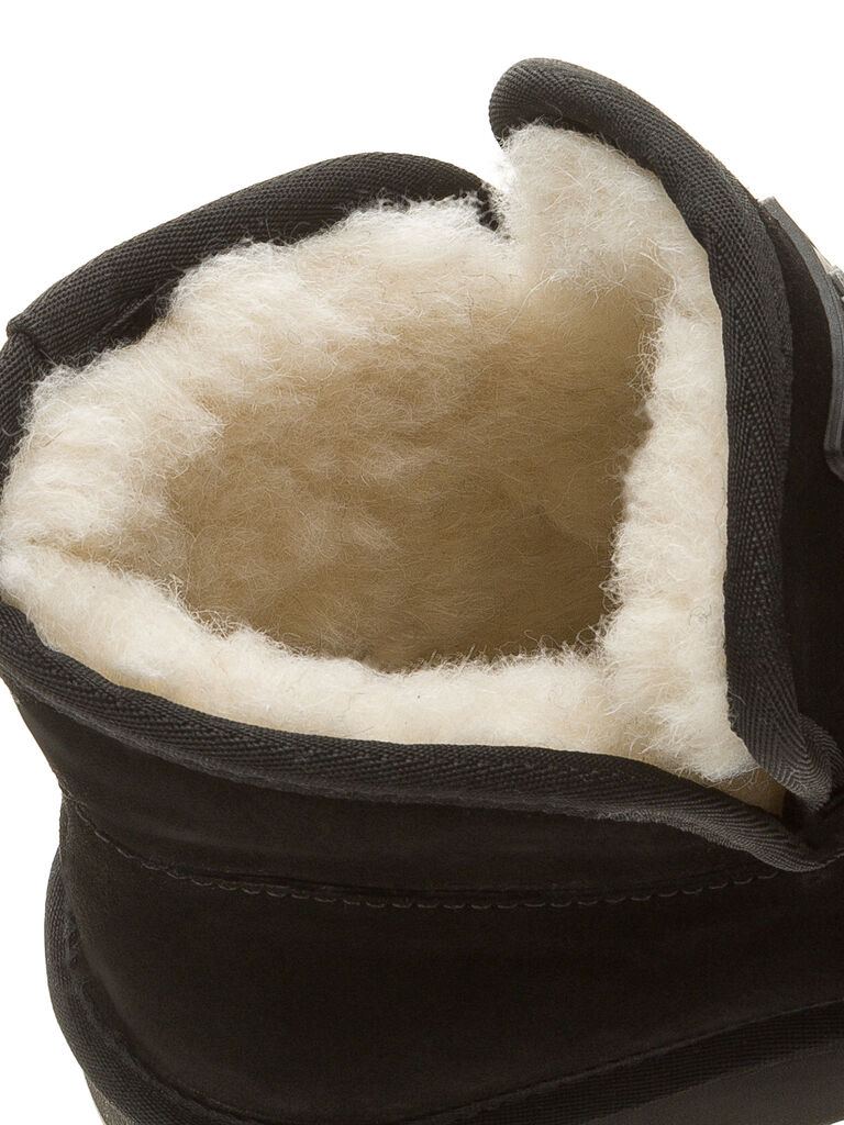 Black Suede Ankle Boot with Shearling Lining