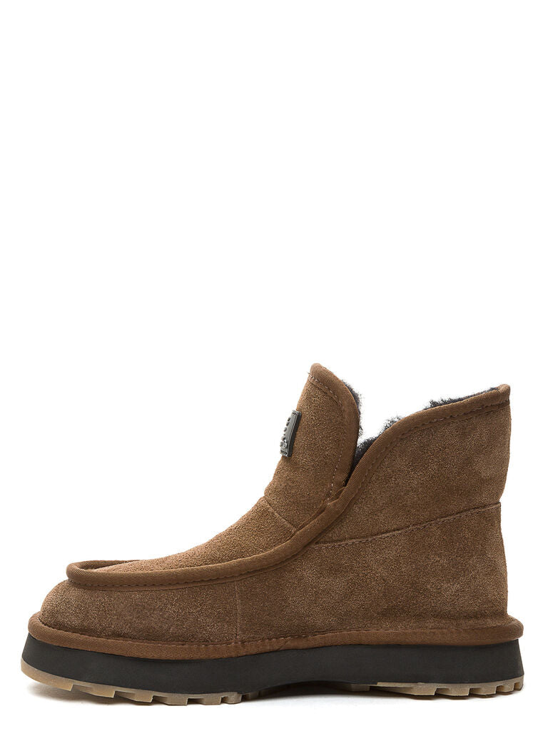 Brown Suede Ankle Boot with Lug Sole