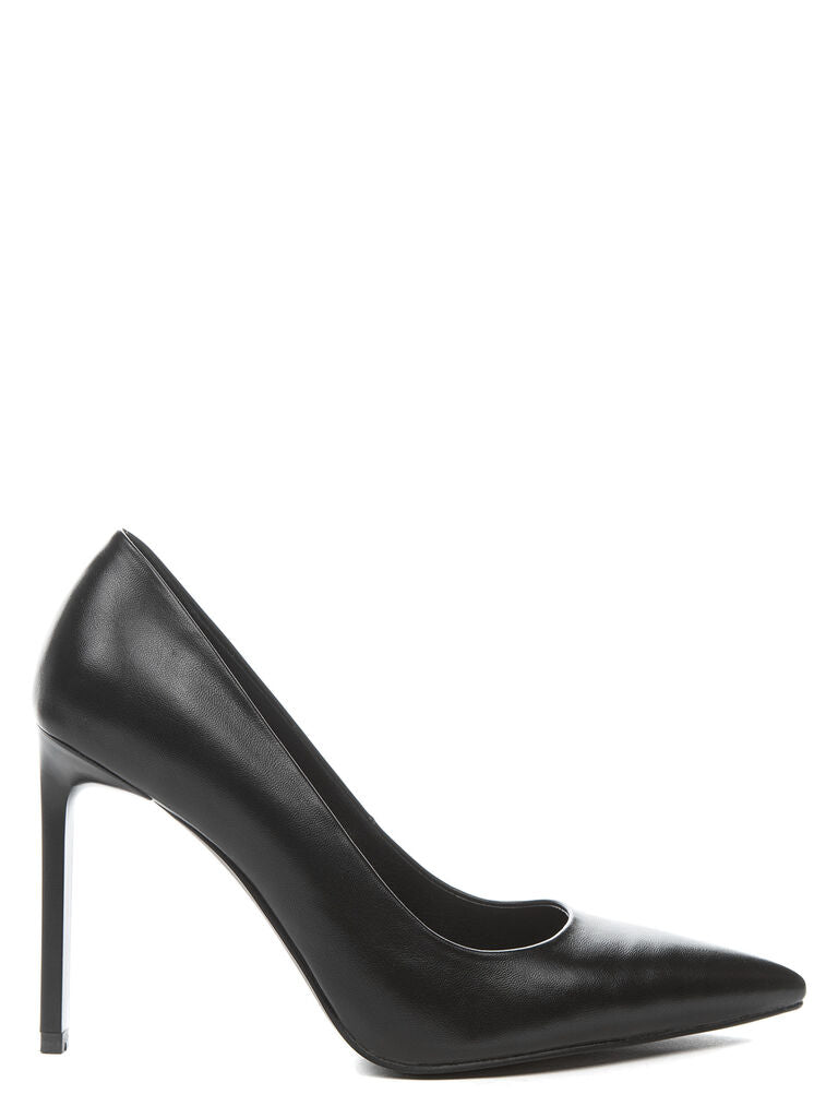 Black Stiletto Heel Pointed-Toe Pump