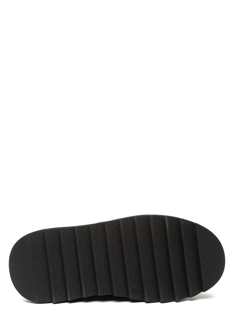 Black Faux Fur Platform Ankle Boots