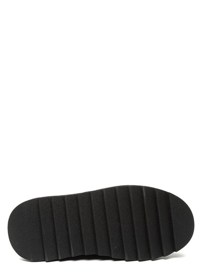 Black Faux Fur Platform Ankle Boots