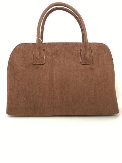 Brown Suede Tote Bag with Handles