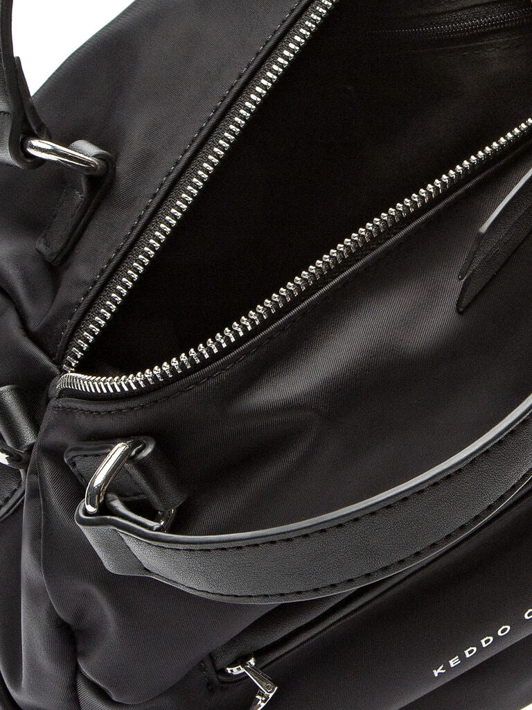 Black Quilted Satchel with Removable Strap