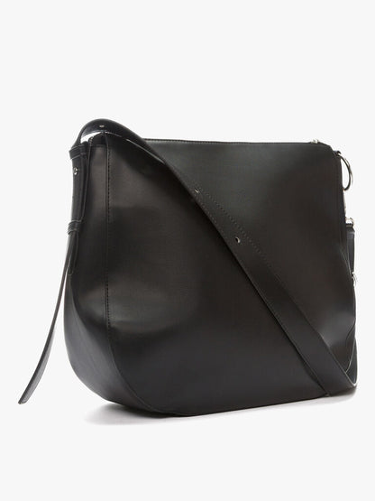 Black Sleek Leather Shoulder Bag