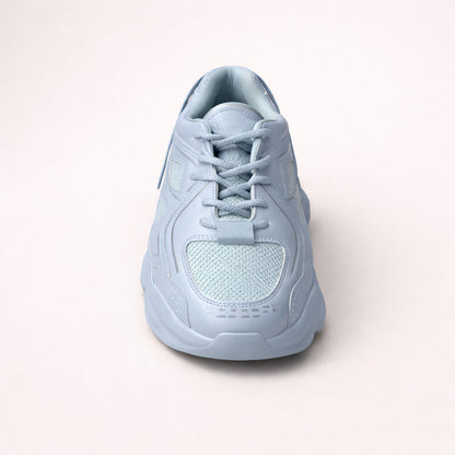 Blue Mesh Athletic Sneakers with Cushioned Sole