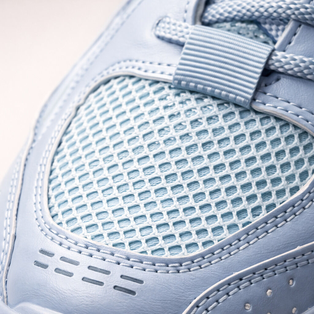 Blue Mesh Athletic Sneakers with Cushioned Sole