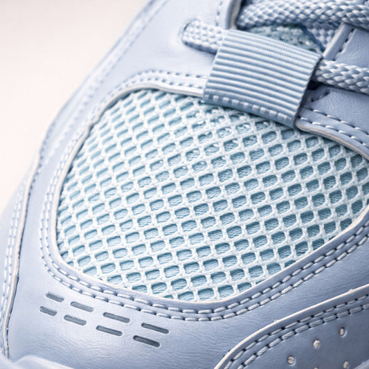 Blue Mesh Athletic Sneakers with Cushioned Sole