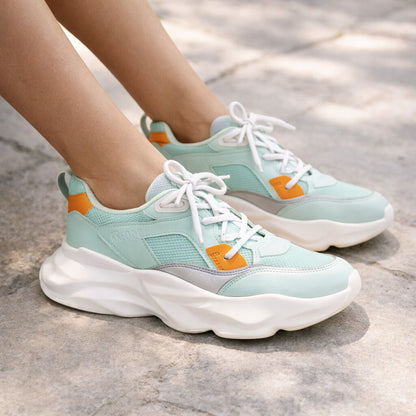 Mint Colorblock Sneakers with Chunky Sole