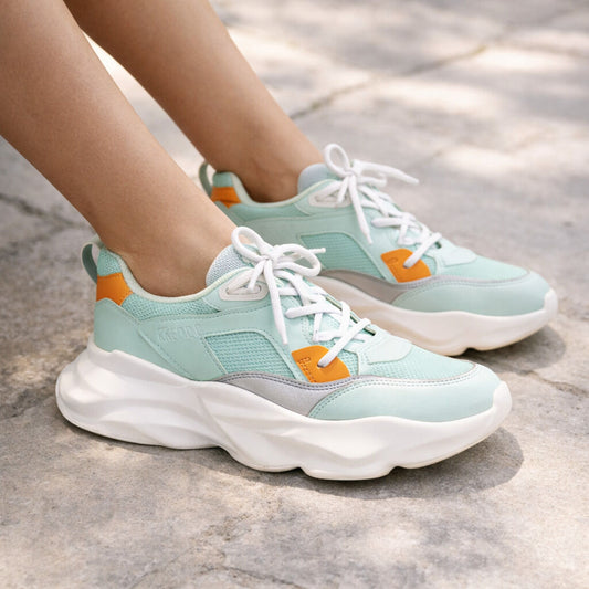 Mint Colorblock Sneakers with Chunky Sole