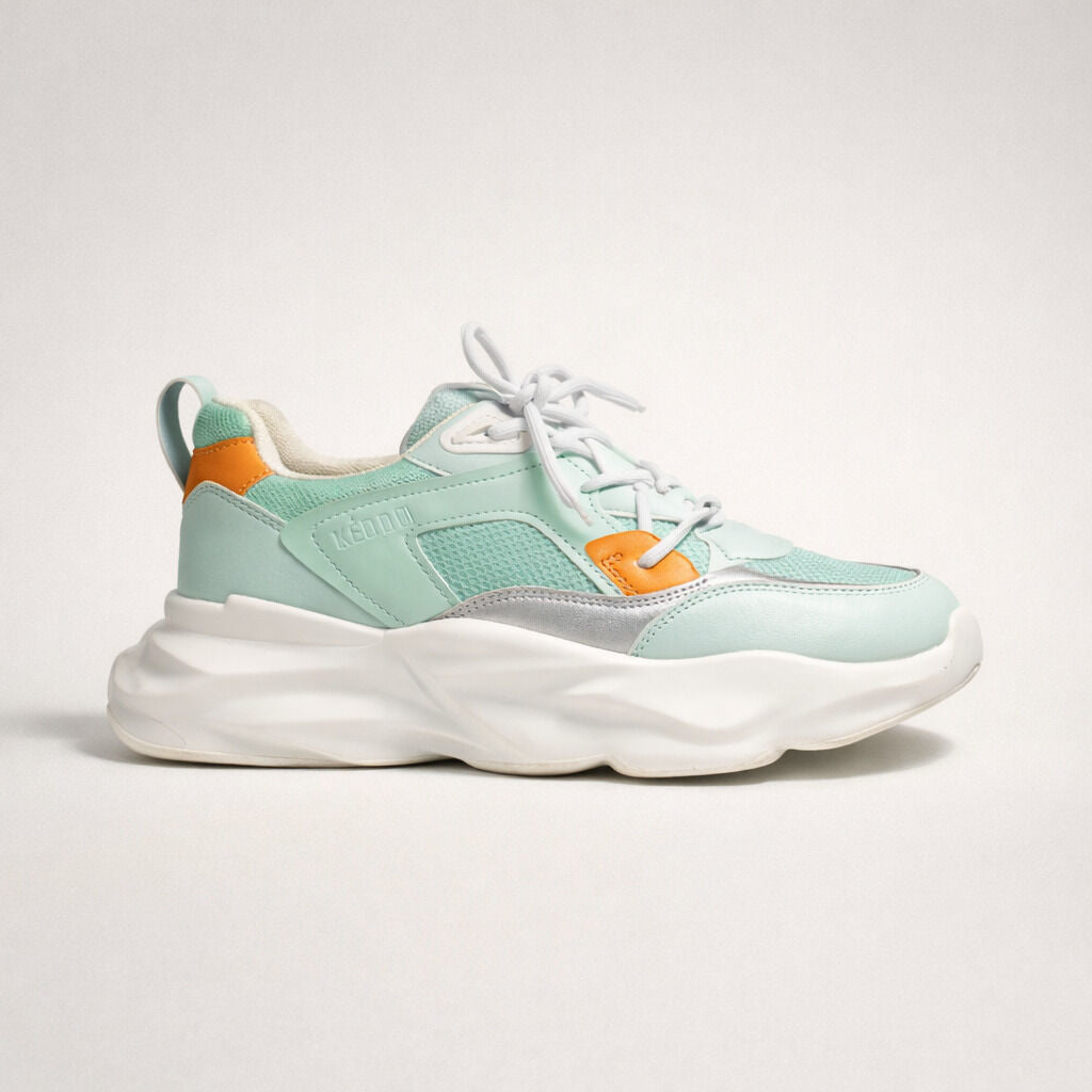 Mint Colorblock Sneakers with Chunky Sole
