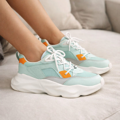Mint Colorblock Sneakers with Chunky Sole