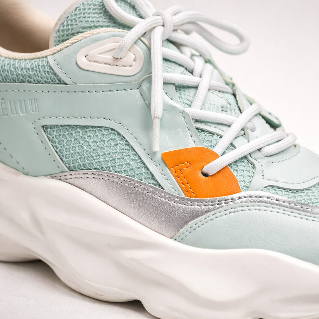 Mint Colorblock Sneakers with Chunky Sole