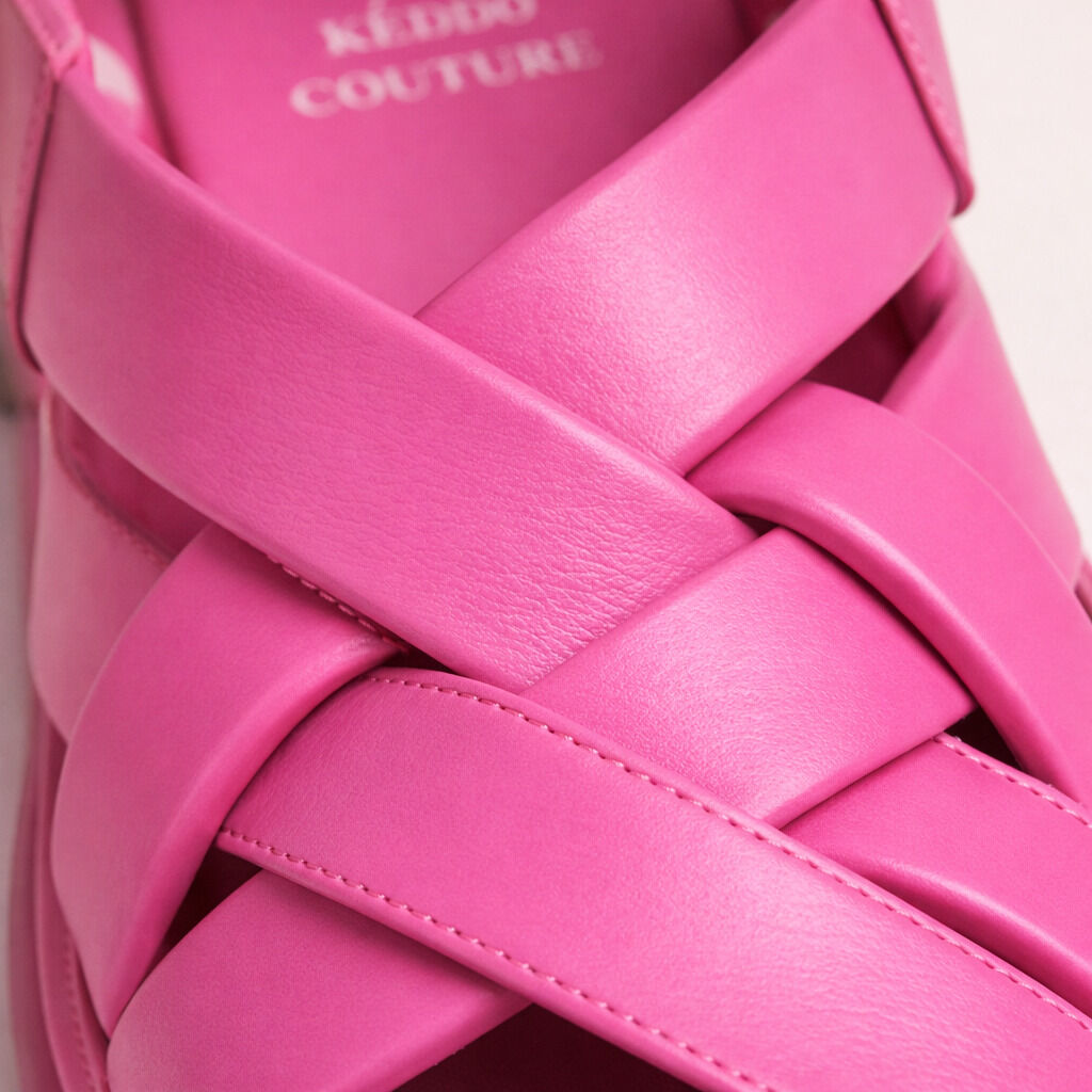 Pink Braided Sandals with Chunky Sole