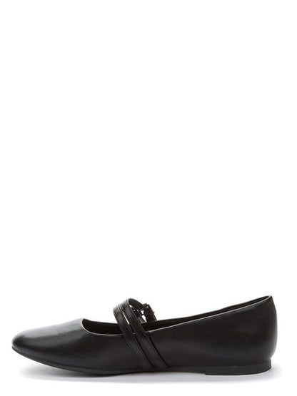 Black Strap Detailed Flat Shoe