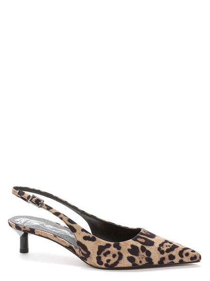 Leopard Print Slingback Kitten Heel