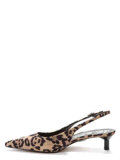 Leopard Print Slingback Kitten Heel