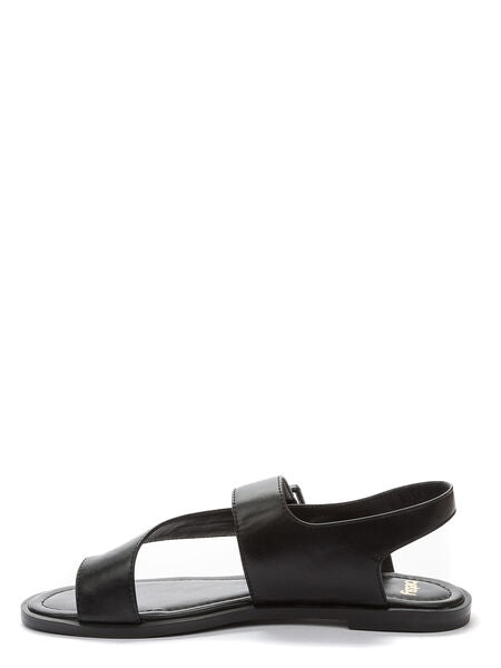 Black Strappy Sandal with Adjustable Buckle
