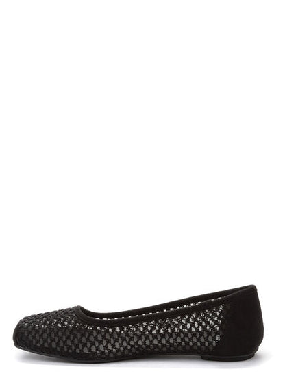 Black Mesh Ballet Flats with Breathable Design