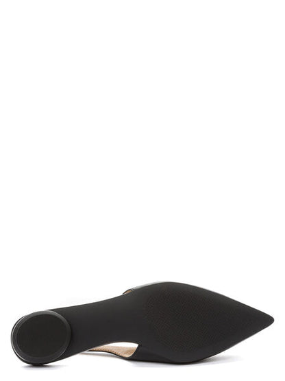 Black Slingback Pointed Toe Flat