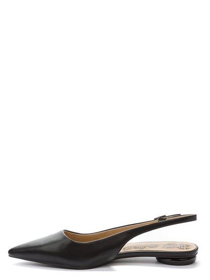 Black Slingback Pointed Toe Flat