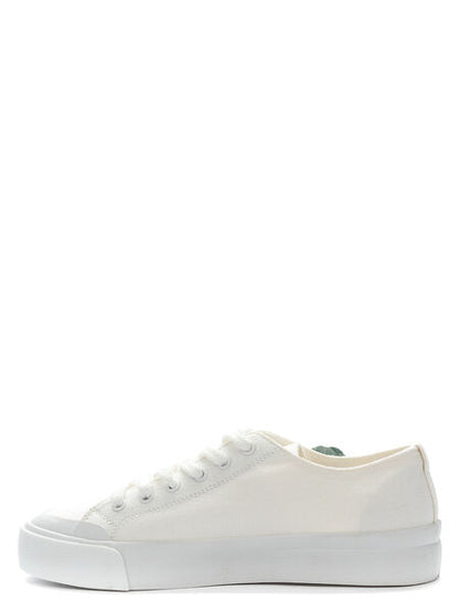 White Canvas Sneakers with Floral Embellishments