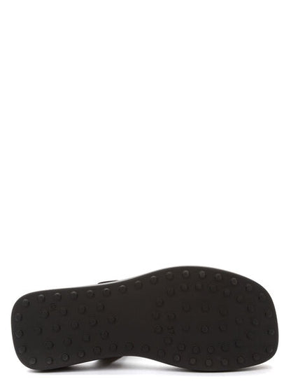 Black Platform Sandals with Adjustable Strap